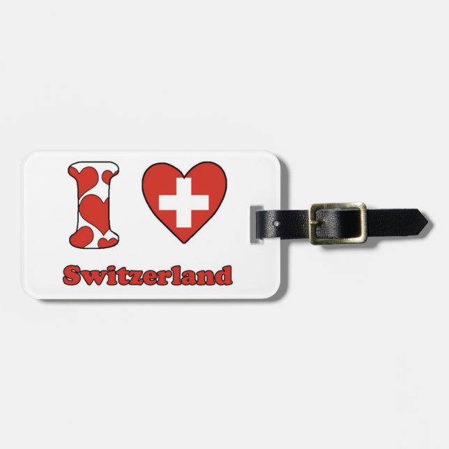 I kärlek Schweiz Bagagebricka (Horisontell Framsida)