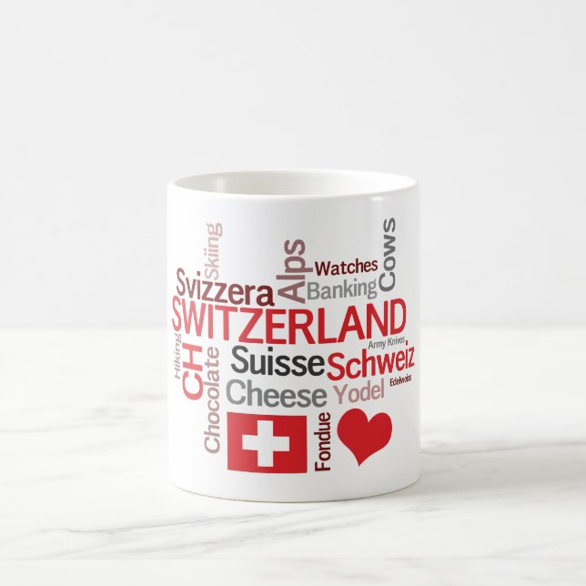 I Kärlek Schweiz favorite Swiss Sak Kaffemugg (Center)