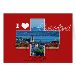I kärlek Schweiz - gratulationskort Hälsningskort