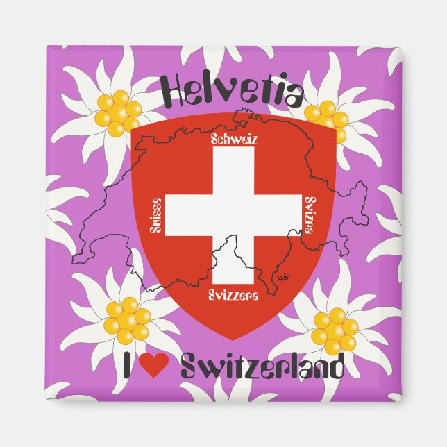 I kärlek Schweiz Magnet (Framsidan)