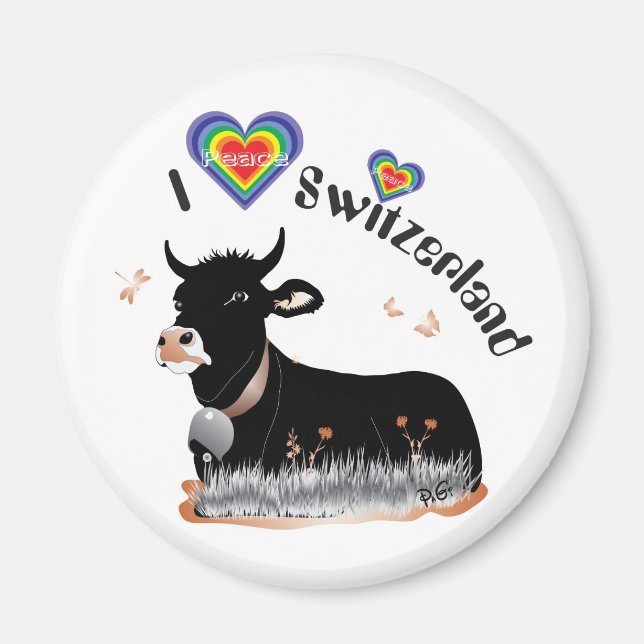 I kärlek Schweiz Magnet (Framsidan)