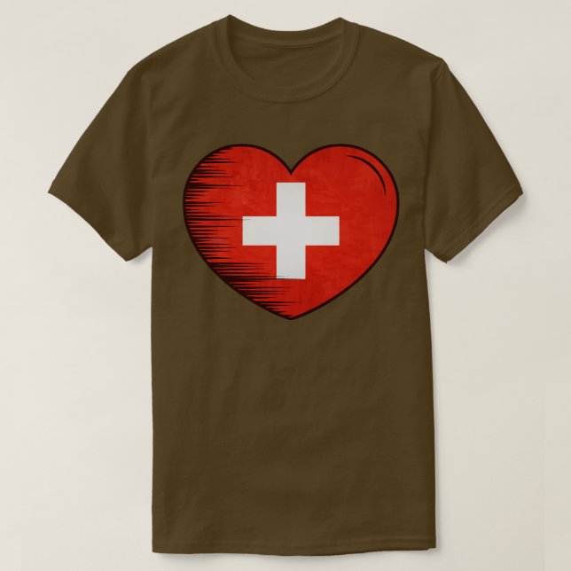 I Kärlek Schweiz Mitt hem Land 10 T Shirt (Design framsida)