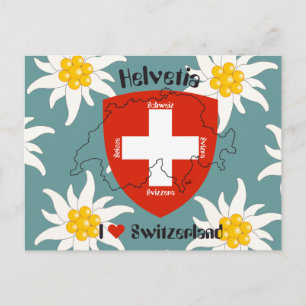 I kärlek Schweiz Postkarte Vykort