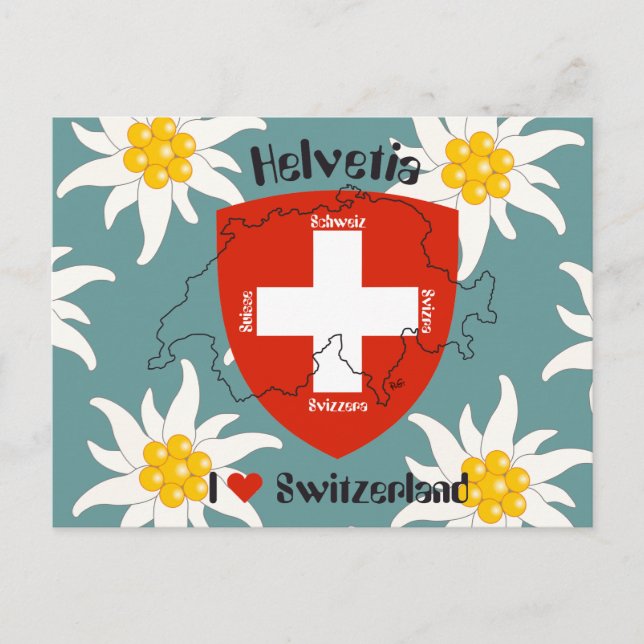 I kärlek Schweiz Postkarte Vykort (Framsida)