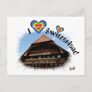 I kärlek Schweiz Postkarte Vykort