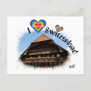 I kärlek Schweiz Postkarte Vykort