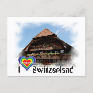 I kärlek Schweiz Postkarte Vykort