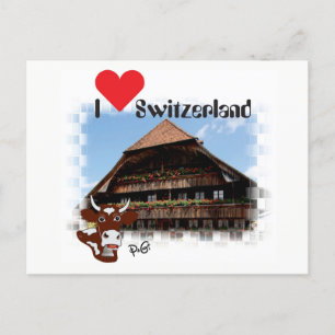 I kärlek Schweiz Postkarte Vykort