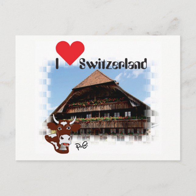 I kärlek Schweiz Postkarte Vykort (Framsida)
