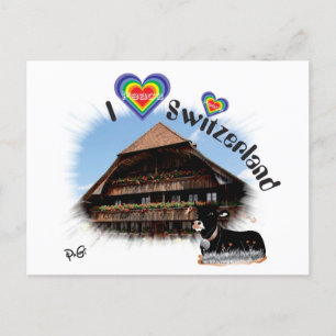 I kärlek Schweiz Postkarte Vykort
