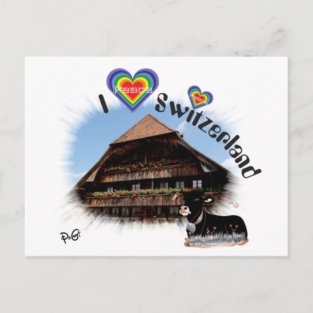 I kärlek Schweiz Postkarte Vykort (Framsida)
