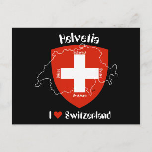 I kärlek Schweiz Postkarte Vykort