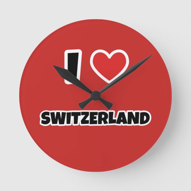 I kärlek Schweiz Rund Klocka (Framsida)