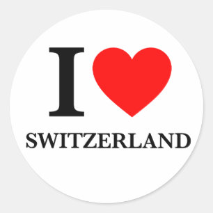 I Kärlek Schweiz Runt Klistermärke