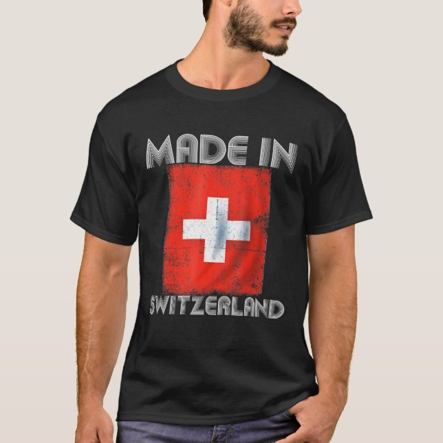 I Kärlek Schweiz:s i min danska schweiziska Flagga T Shirt (Framsida)