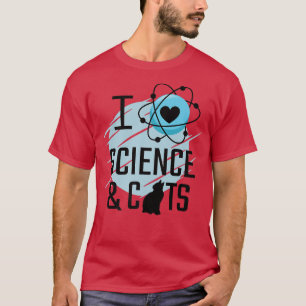 I Kärlek Science and Cats Cat Lover Funny Premium T Shirt