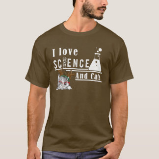 I Kärlek Science and Cats Cute Kattunge Kattdjur K T Shirt