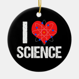 I Kärlek Science Coola Atom Model Scientist Julgransprydnad Keramik