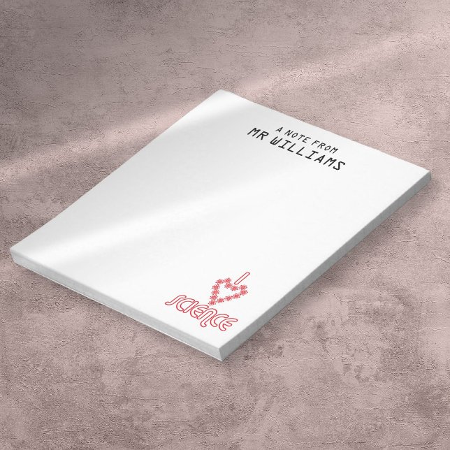 I KÄRLEK SCIENCE Ditt namn Anteckningsblock (I LOVE SCIENCE Custom Name Notepad)