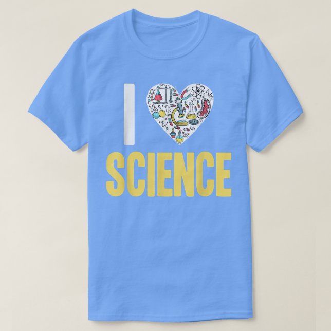 I Kärlek Science Funny Science Älskare Atom Studen T Shirt (Design framsida)