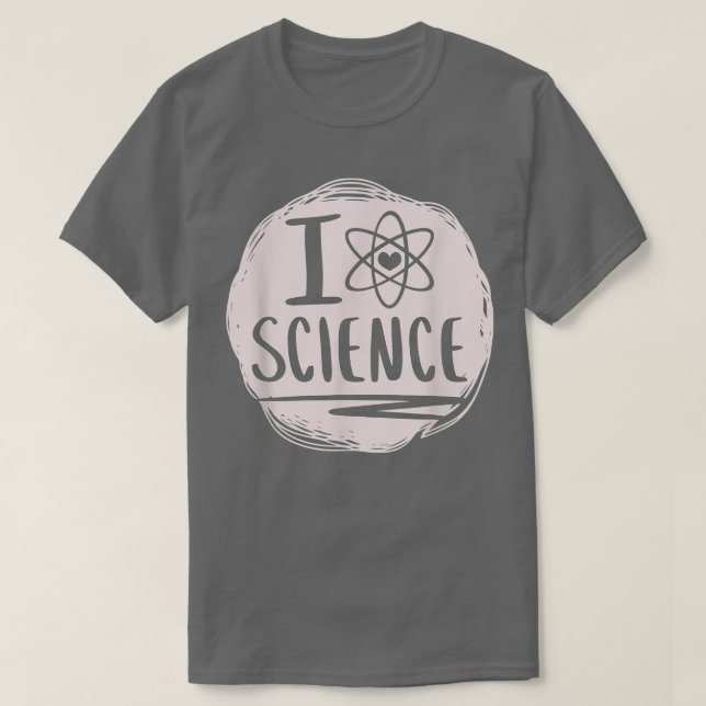 I Kärlek Science Funny Science Älskare Atom Studen T Shirt (Design framsida)