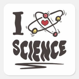 I kärlek Science Fyrkantigt Klistermärke