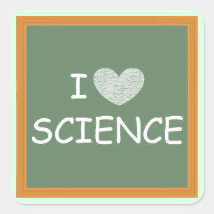 I Kärlek Science Fyrkantigt Klistermärke