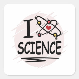I kärlek Science Fyrkantigt Klistermärke