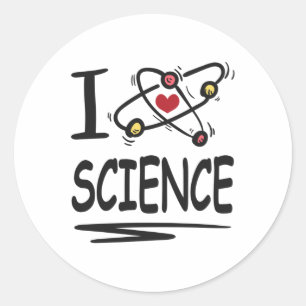 I kärlek Science Runt Klistermärke