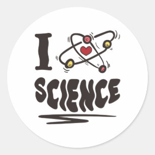 I kärlek Science Runt Klistermärke