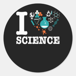 I Kärlek Science Runt Klistermärke