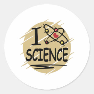 I kärlek Science Runt Klistermärke