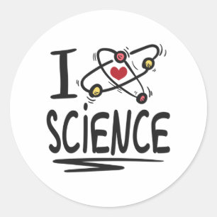 I kärlek Science Runt Klistermärke