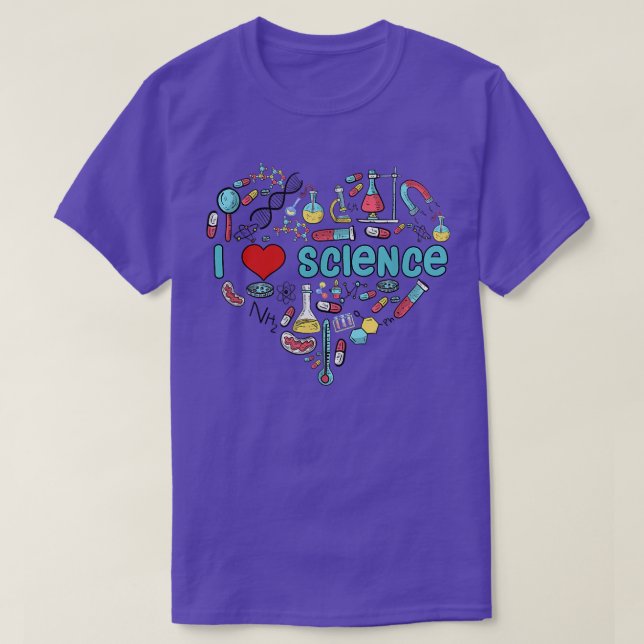 I Kärlek Science Science Heart Proud Science T Shirt (Design framsida)