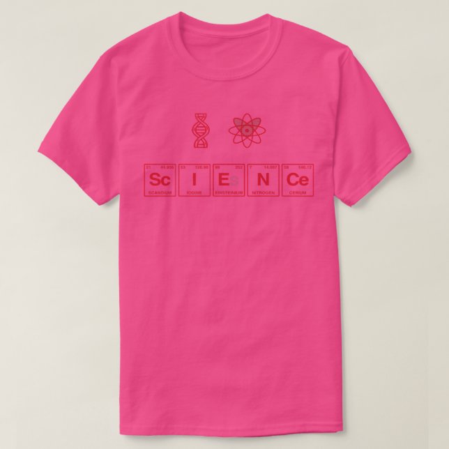 I KÄRLEK SCIENCE skrivet i den periodiska Bord Ins T Shirt (Design framsida)