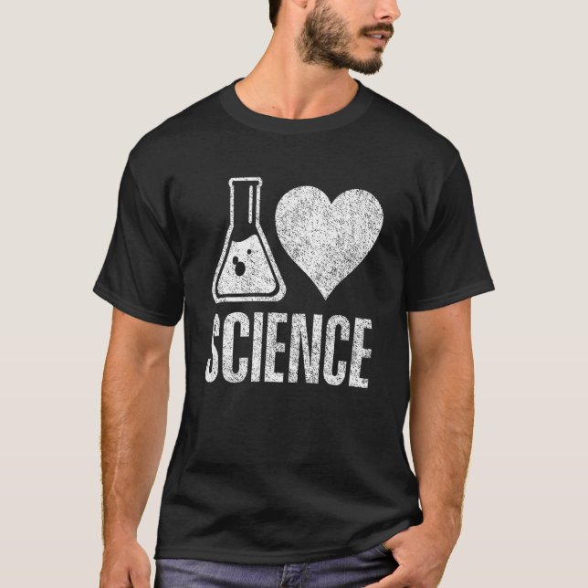 I Kärlek Science Teacher Scientist Scientist T Shirt (Framsida)
