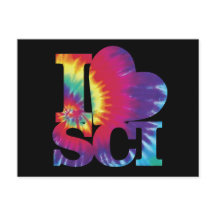 I kärlek Science tie dye vycard