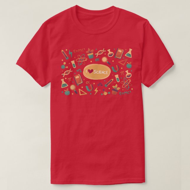I kärlek Science Unic Minimalist Relatiative Scien T Shirt (Design framsida)