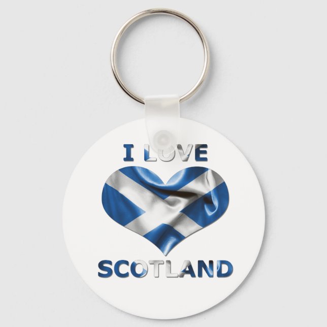 I Kärlek Scotland Heart Flagga Nyckelring (Framsida)
