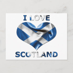 I Kärlek Scotland Heart Flagga vykort