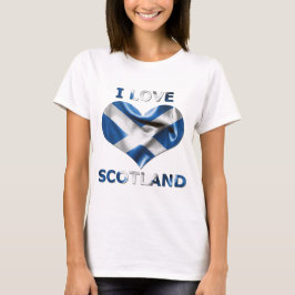 I Kärlek Scotland Hjärta Flagga T-shirt