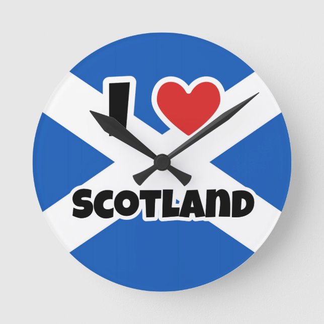 I kärlek Scotland Rund Klocka (Framsida)