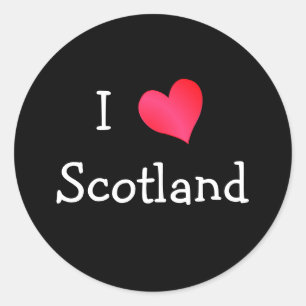 I Kärlek Scotland Runt Klistermärke