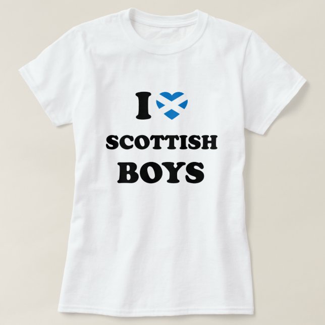 I Kärlek Scottish Boys T Shirt (Design framsida)