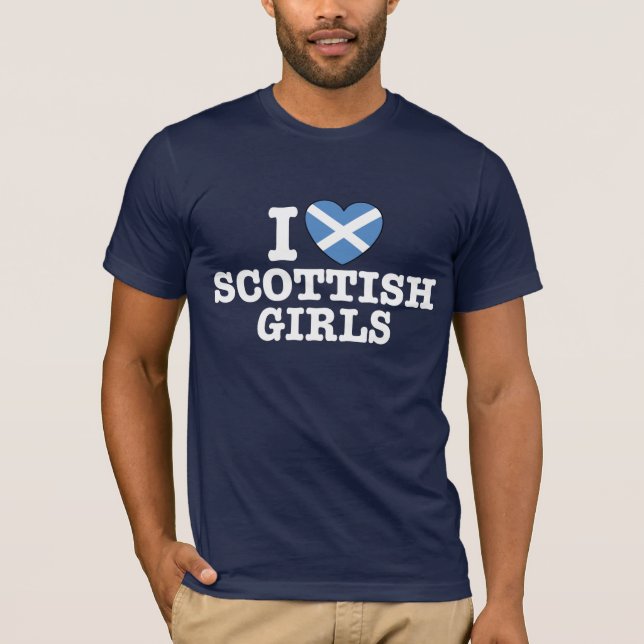 I Kärlek Scottish Girls T-shirt (Framsida)