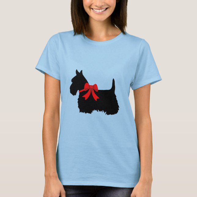 I Kärlek Scottish Terriers, Big Red Hjärt i kärlek Tee Shirt (Framsida)