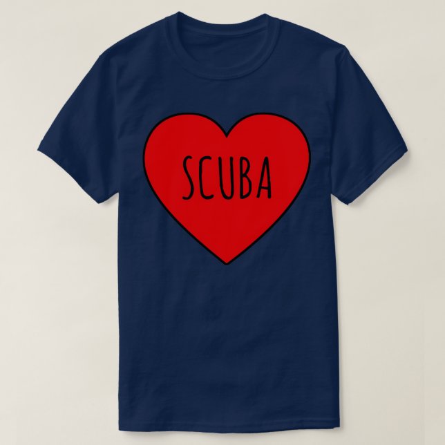 I Kärlek Scuba Heart T Shirt (Design framsida)