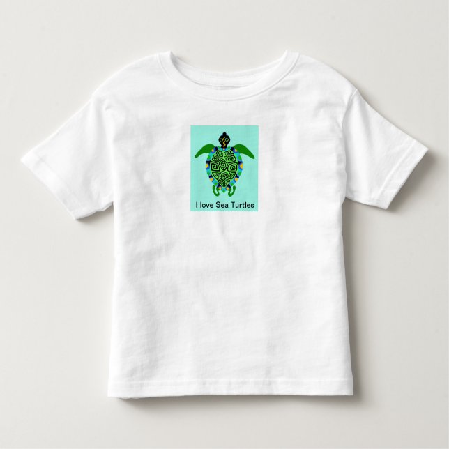 I kärlek Sea TURTLES - Animal Lover - Wildlife T Shirt (Framsida)