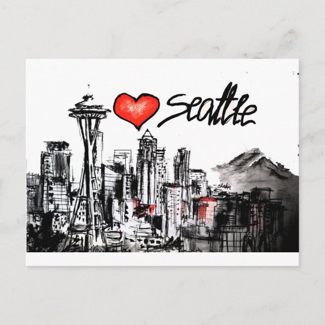 I kärlek Seattle Vykort (Framsida)