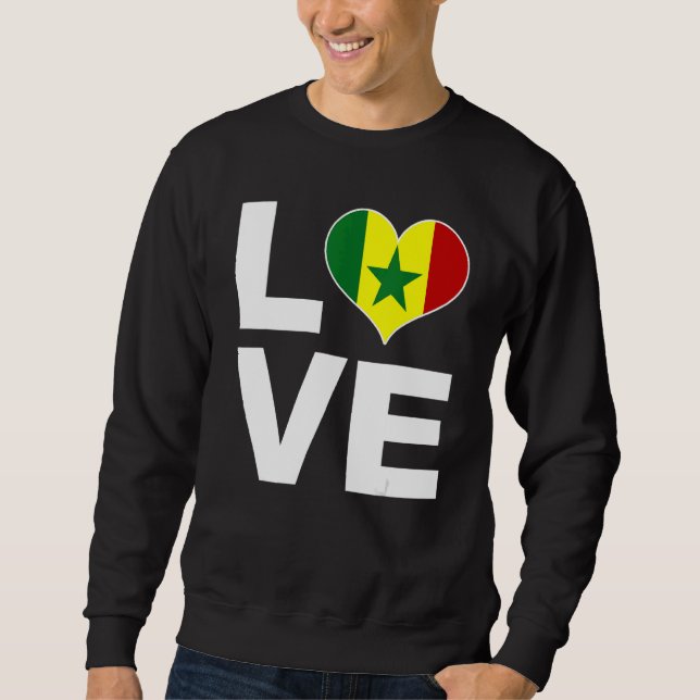 I Kärlek Senegal Heart Flagga Senegal Lång Ärmad Tröja (Framsida)